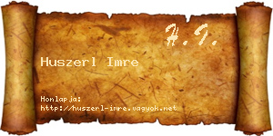 Huszerl Imre névjegykártya